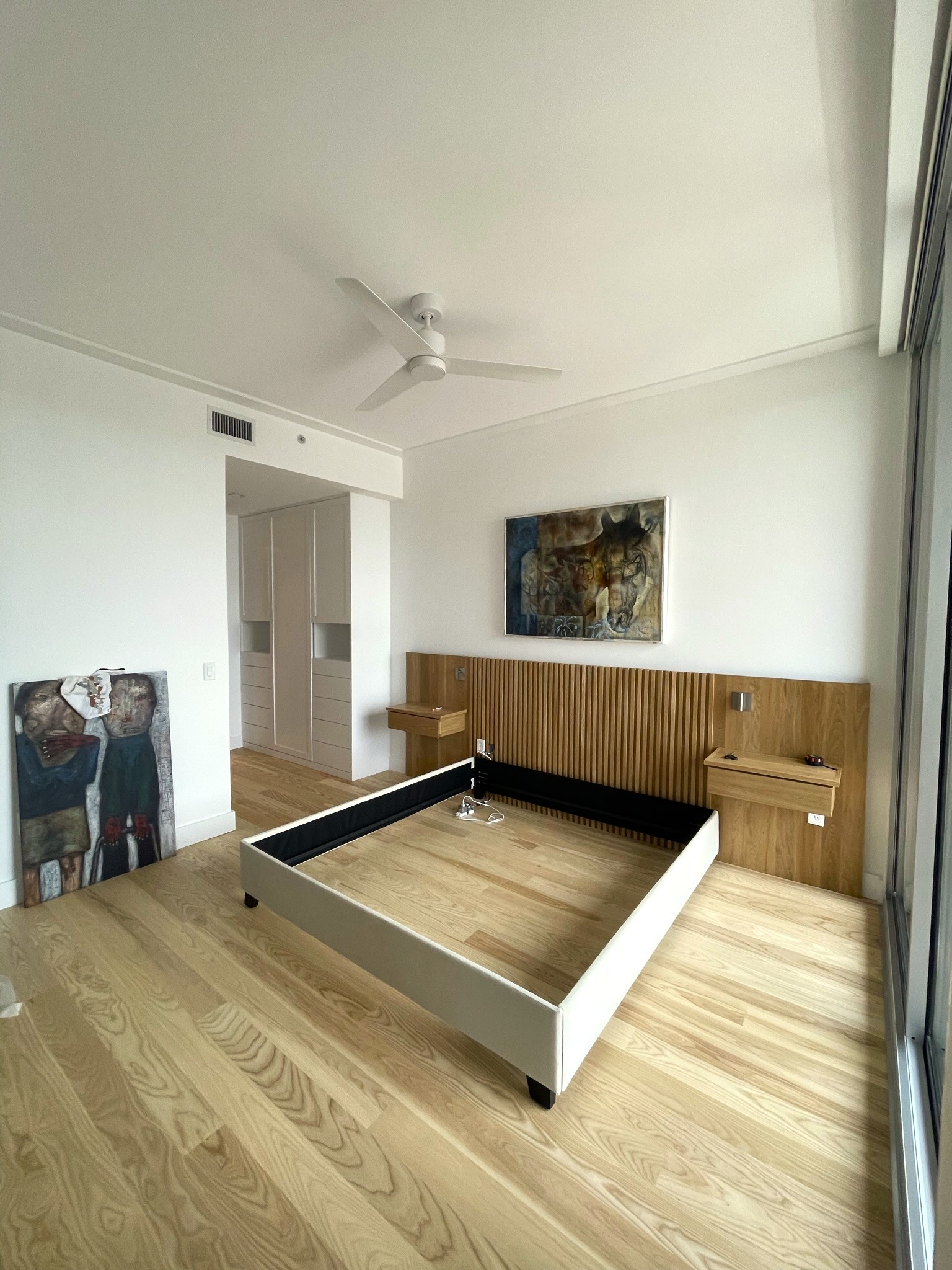 Finished Ash hardwood floors bedroom
