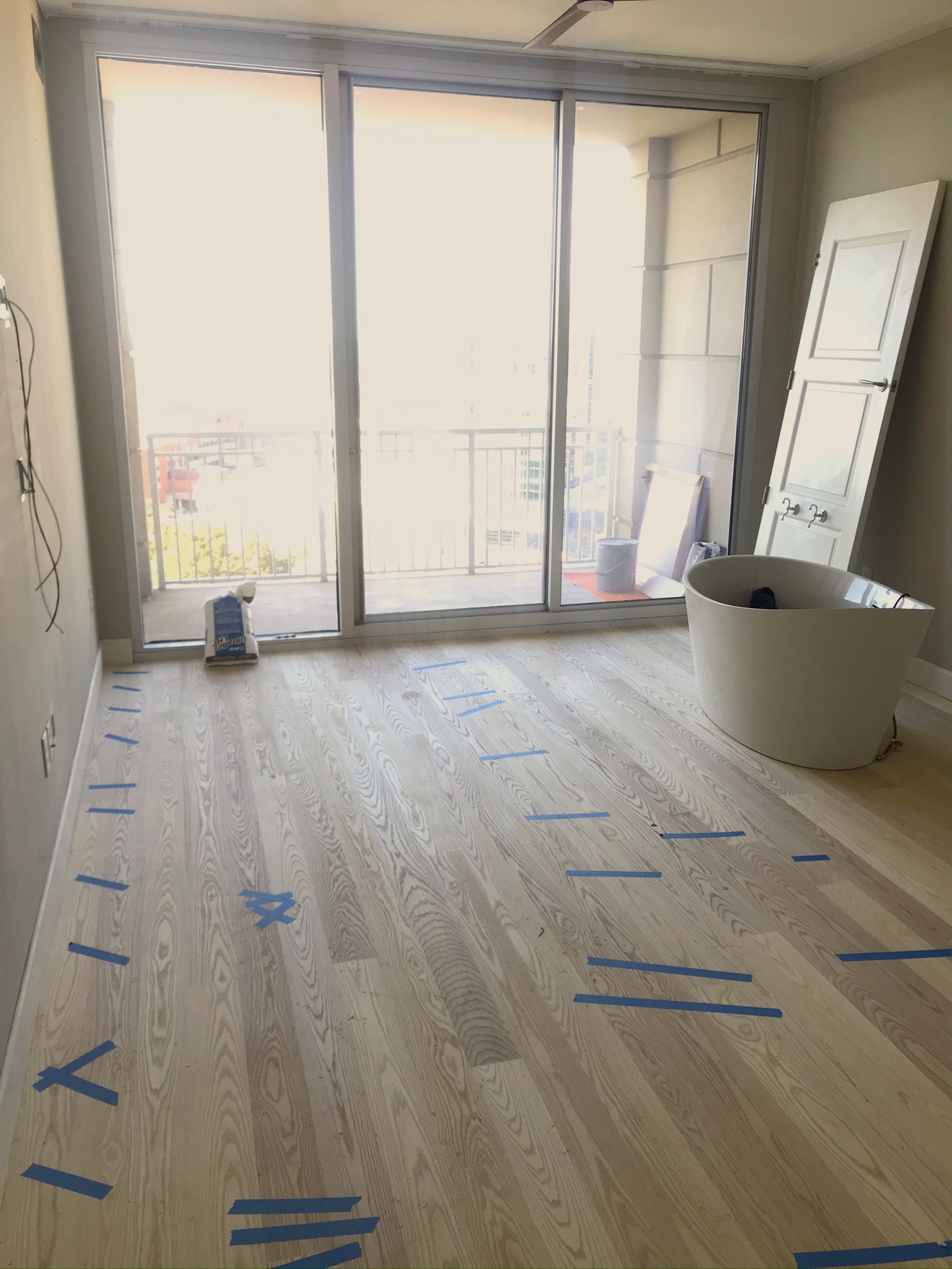 installed engineered ash hardwood